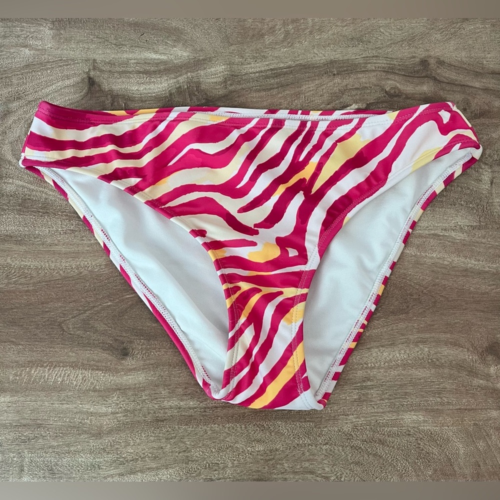 Shade & Shore NWT Bikini Bottom Pink Zebra Print Swimsuit Bottom ONLY Sz Small